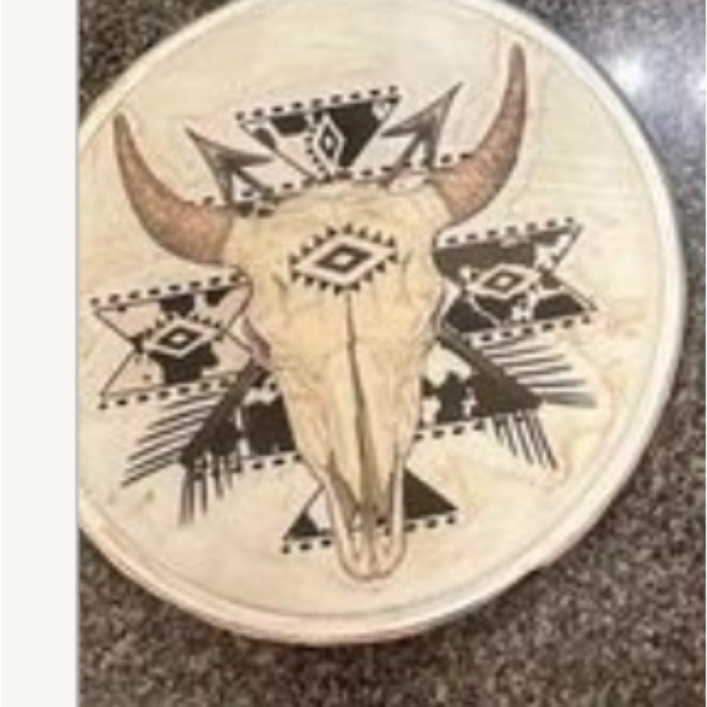 Boho Skull lazy susanne with Tribal Design